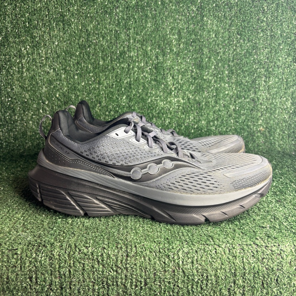 Saucony Guide 17 PWRRUN Cushioned Stability Athletic Running Sneaker Grey Men 12
